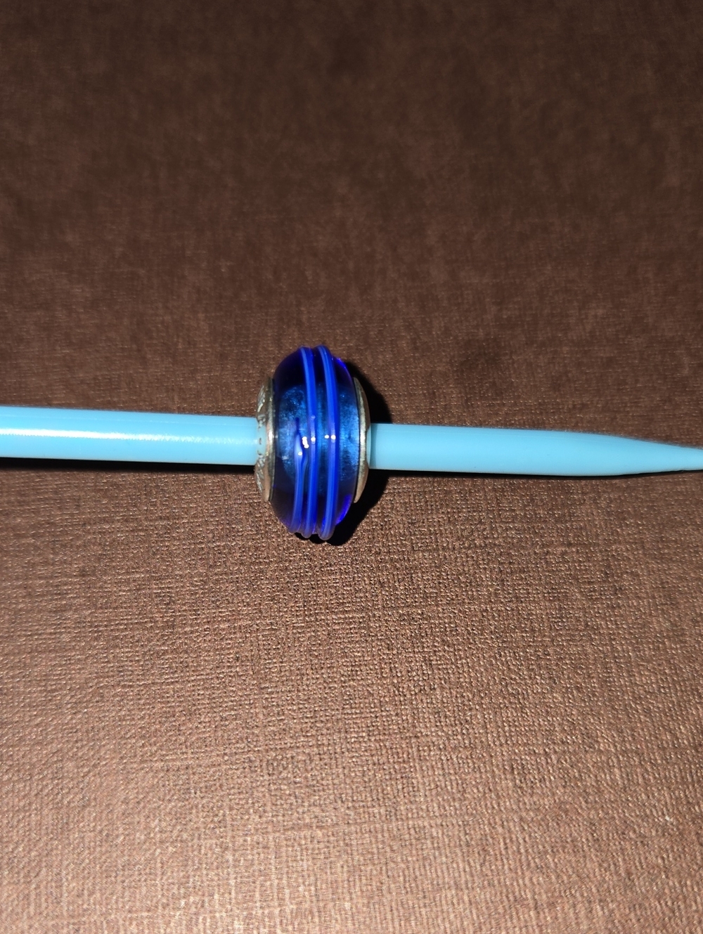 Retired Blue Murano Glass Ribbon Bead - 790612
